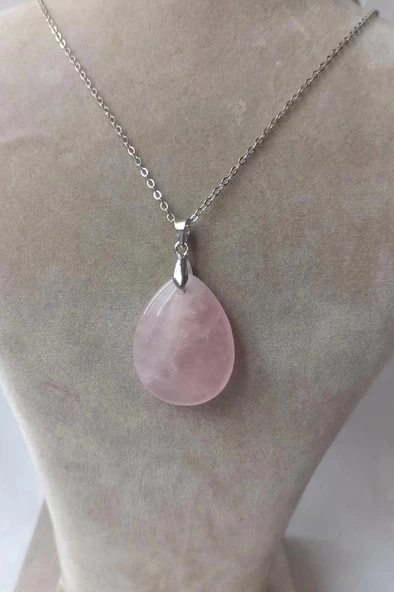 Pembe Kuvars Kolye 467-3 ürün görseli 1