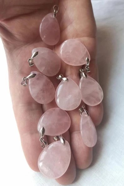 Pembe Kuvars Kolye 467-3 - Resim 2