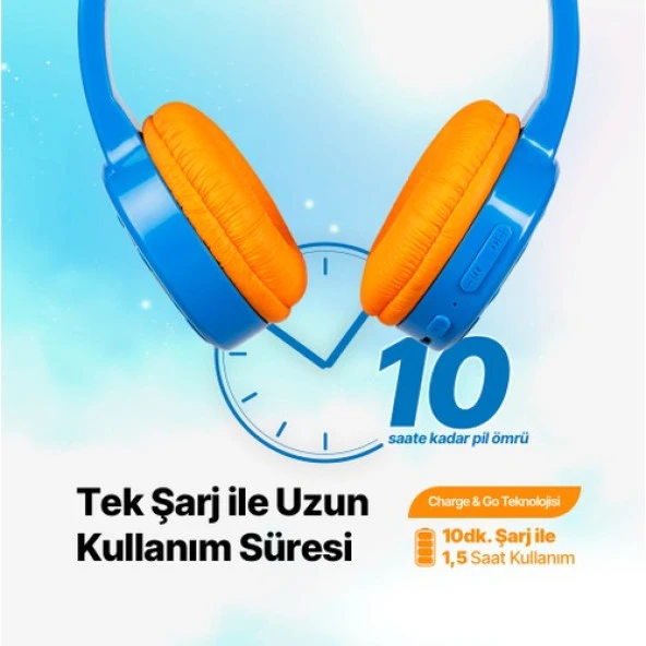 Ttec Soundbuddy 2 Bluetooth Çocuk Kulaklığı Mavi - Resim 4