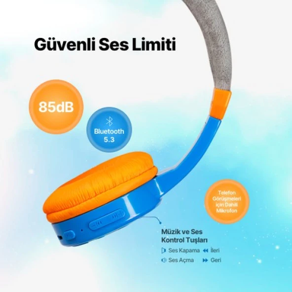 Ttec Soundbuddy 2 Bluetooth Çocuk Kulaklığı Mavi - Resim 5