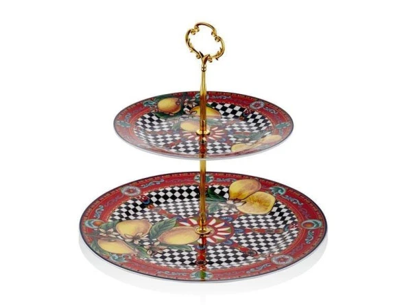 Lamedore Summer 2 Katlı Kek Standı 27cm /19 cm 1BSF-1330SM ürün görseli 1