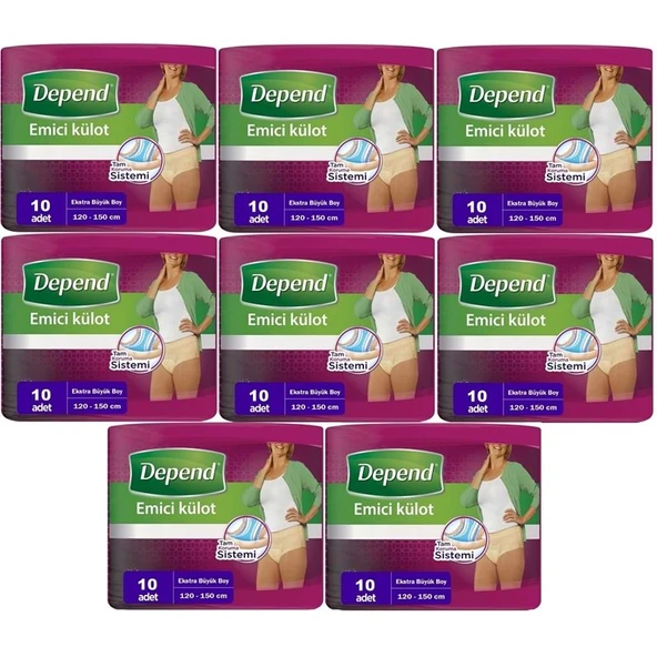 Depend Emici Külot Yetişkin Bezi XL - Extra Büyük Kadın 80 Adet (8PK*10) ürün görseli 1