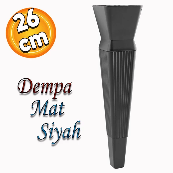 Dempa Lüks Mobilya Oturma Grubu Kanepe Tv Ünitesi Konsol Koltuk Ayağı Baza Ayakları Mat Siyah 26 Cm ürün görseli 1