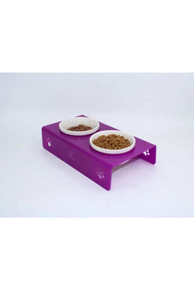 Petmagic Akrilik, Pleksi Kedi, Köpek Beyaz Seramik Ikili Mama Ve Su Kabı ürün görseli 1