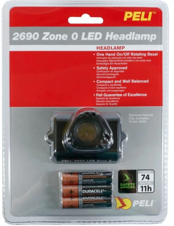 Peli 2690Z0 HeadsUp Lite LED ATEX Zone 0 Far, Antistatik Kafa Bandı, Siyah - ATEX 2015 ürün görseli 1