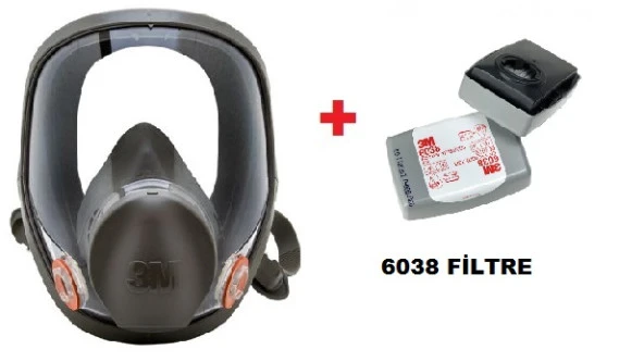 3M™ 6800 Tam Yüz Gaz Maskesi +6038 AKTİF KARBON FİLTRE ürün görseli 1