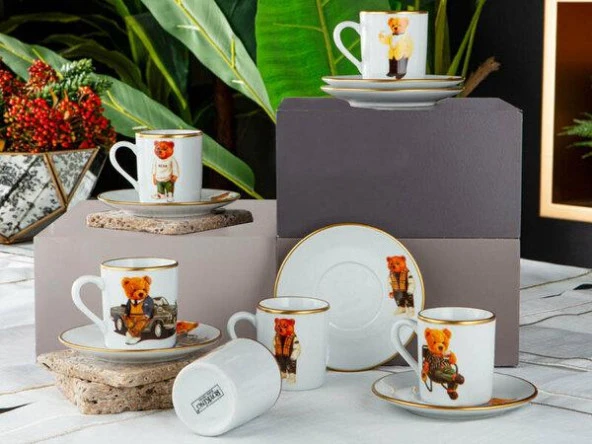 Royking Bear 6 lı Kahve Fincan Takımı BR 001 ürün görseli 1