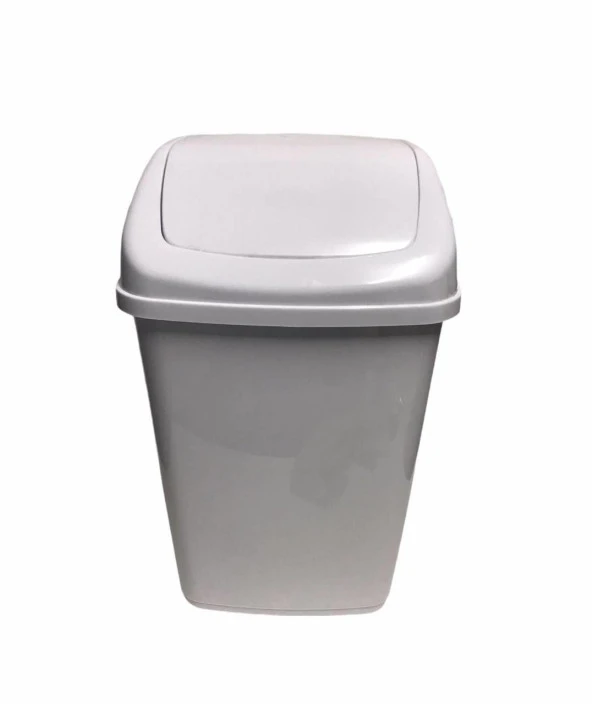 Polytime Sallanır Kapak Ofis Banyo Mutfak Bahçe Çöp Kutusu Kovası / 35 Litre / Beyaz / 57x38x30 Cm. ürün görseli 1