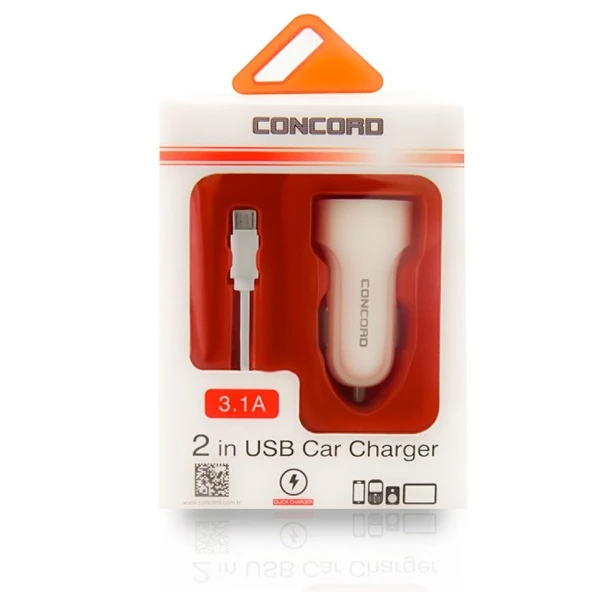 Concord Çift USB 3.1A Micro Araç Şarjı C758 - Resim 2
