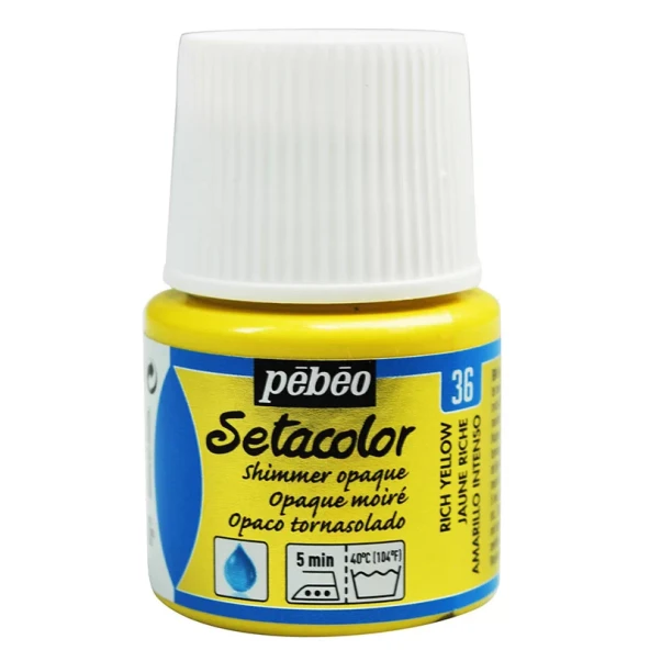 Pebeo Setacolor Opak Kumaş Boyası Metalik 36 Shimmer Rich Yellow ürün görseli 1