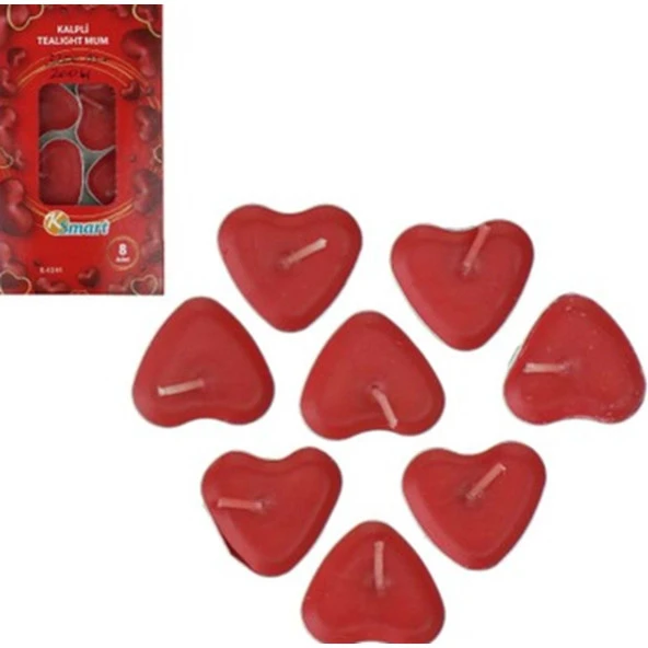 Tealight Mum Kırmızı 8 Adet ürün görseli 1
