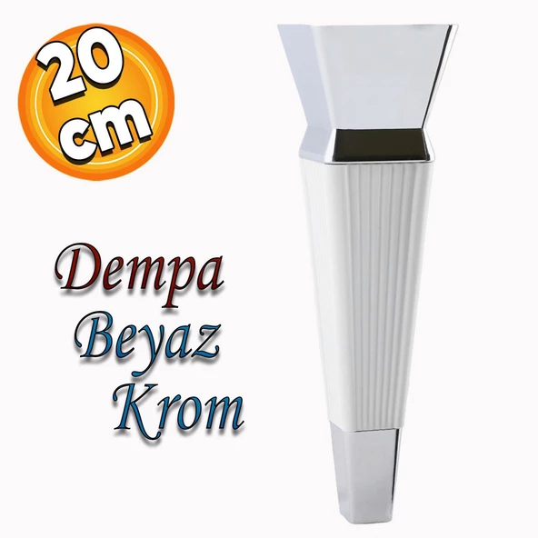 Dempa Lüks Mobilya Oturma Grubu Kanepe Tv Ünitesi Koltuk Ayağı Konsol Ayakları Beyaz Krom 20 Cm ürün görseli 1