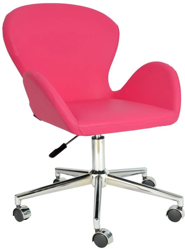 Bürocci Roberta Metal Ayaklı Çalışma Koltuğu-Pembe Deri-2069A0120 ürün görseli 1