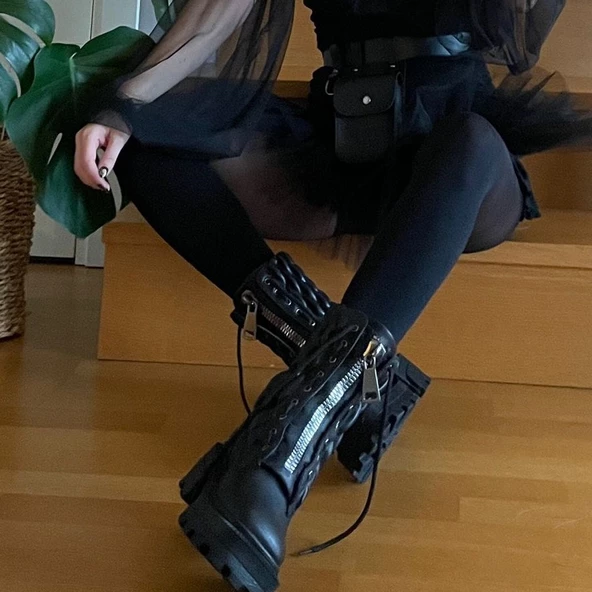 Kadın Kalın Tabanlı  Postal Bot - Resim 2