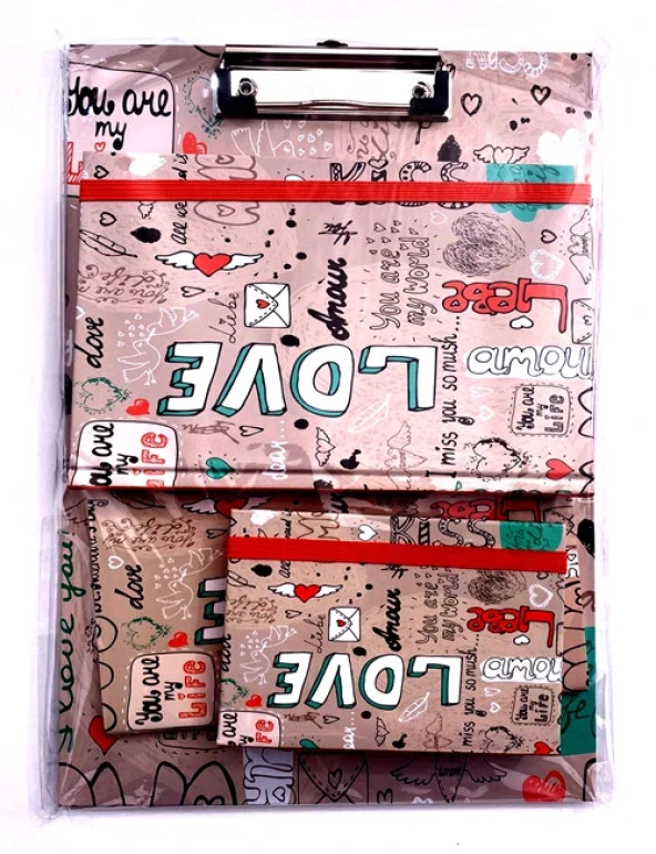 Tigra Sekreterlik Defter Seti 4Lü Bej Love ürün görseli 1