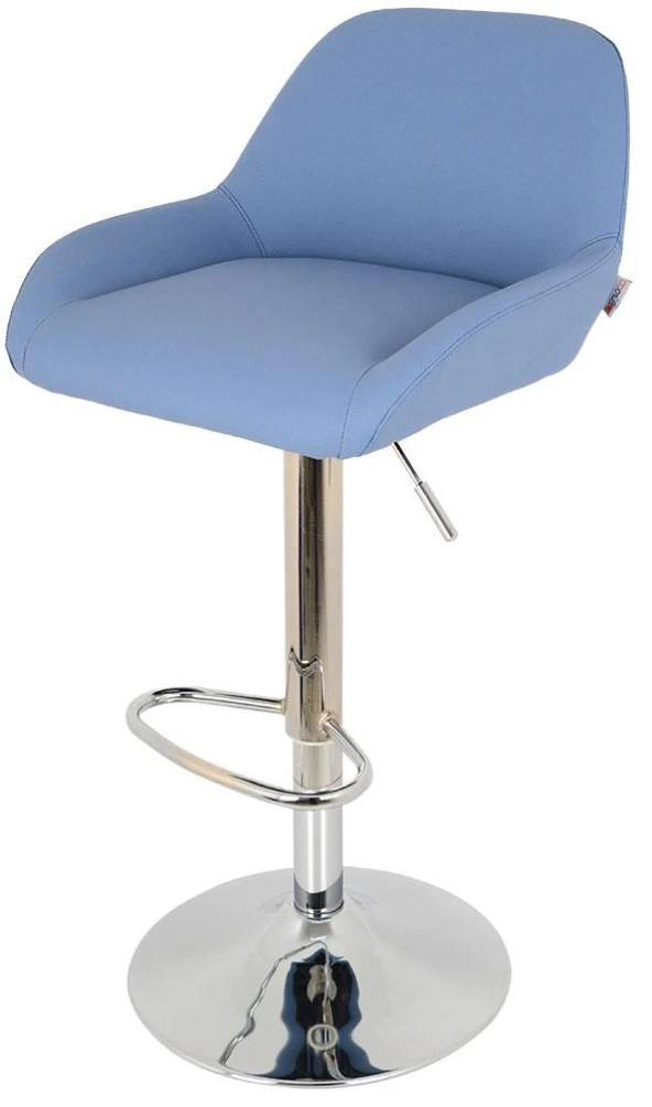 Bürocci Texas Bar Taburesi - Mavi Deri - 9506S0119 - Resim 3