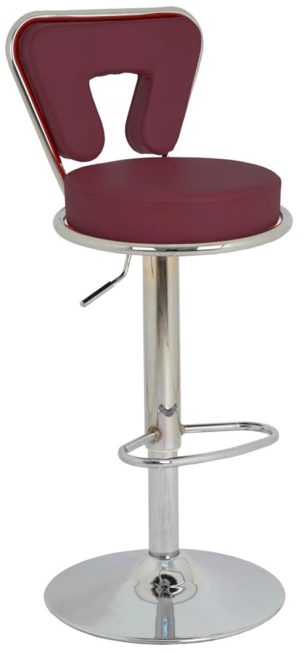 Bürocci Virago Bar Sandalyesi - Bordo Deri - 9540S0102 ürün görseli 1
