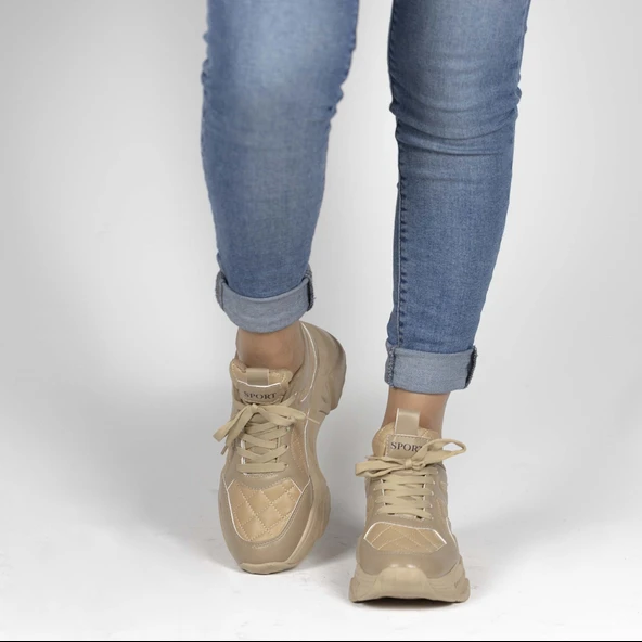 Kadın Kapitone Detaylı Sneakers - Resim 2