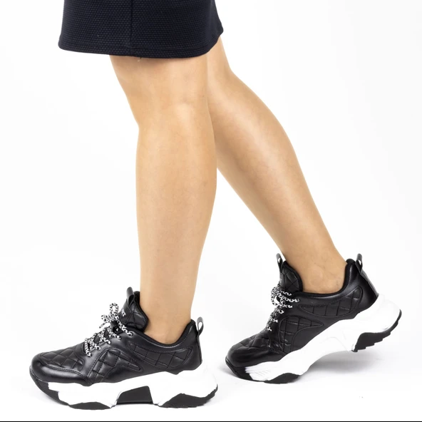 Kadın Kapitone Detaylı Sneakers - Resim 10