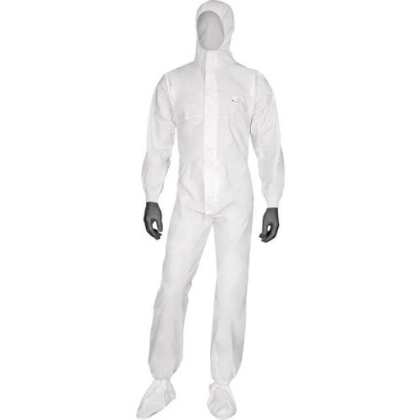By Tulum Koruyucu Tek Kullanımlık 60 gr Laminasyonlu Beyaz Tulum L - XL ürün görseli 1