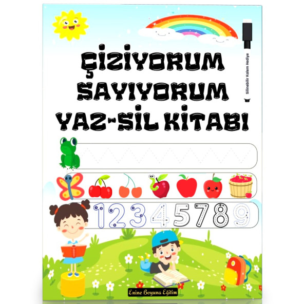 Çiziyorum-Sayıyorum YAZ-SİL Kitabı  Okul Öncesi ve Birinci Sınıflar İçin ürün görseli 1