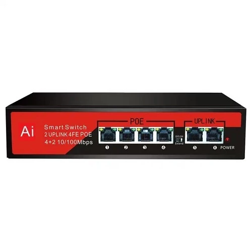 EZCOOL EZ-04PSE 4PORT 4FE+2FE MEGABIT POE SWITCH 65W ürün görseli 1