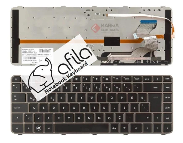 Hp Envy 14, 14-1000, 14-1100, 14-1200 Notebook Klavye (Siyah TR)ışıklı ürün görseli 1