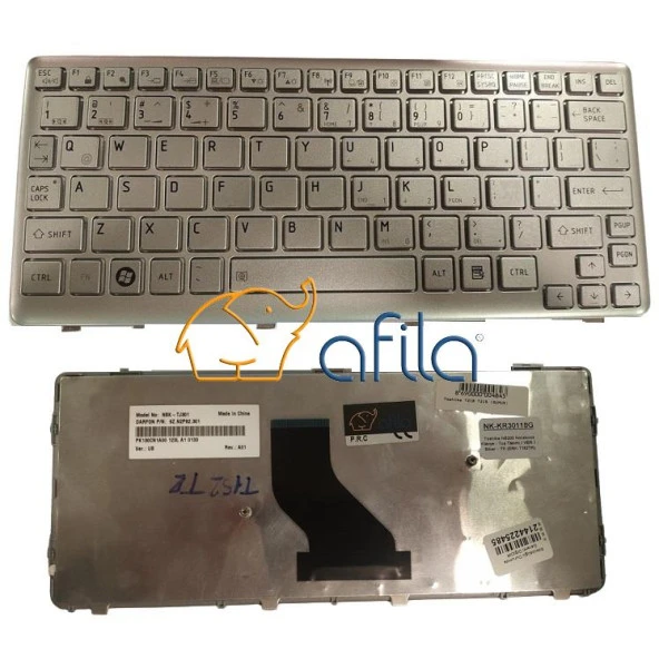 Toshiba NB255 NB355 Klavyesi Gümüş, Gri  / İNG. ürün görseli 1