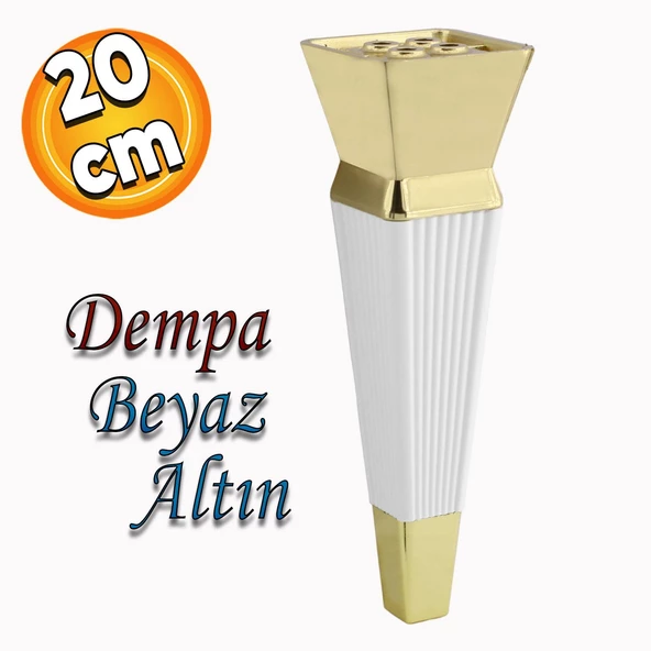 Dempa Lüks Mobilya Oturma Grubu Kanepe Tv Ünitesi Koltuk Ayağı Konsol Ayakları Beyaz Altın 20 Cm ürün görseli 1