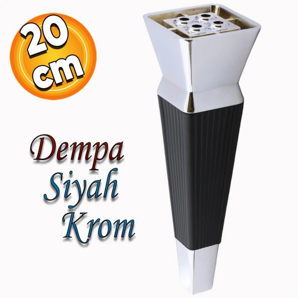 Dempa Lüks Mobilya Oturma Grubu Kanepe Tv Ünitesi Koltuk Ayağı Konsol Ayakları Siyah Krom 20 Cm ürün görseli 1