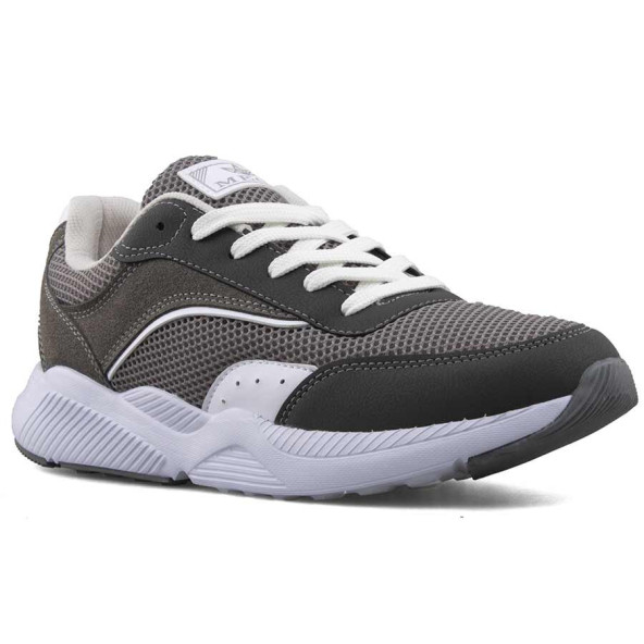 Mega Erkek Rahat İç Taban Gri Renk Fileli Dış Yüzey Bağcıklı Günlük Ayakkabı Sneakers ürün görseli 1