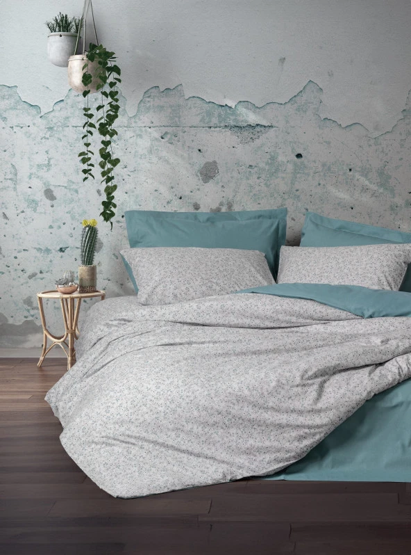 Cotton Box Petite Çift Kişilik Lastikli Çarşaflı Nevresim Takımı June Mint ürün görseli 1