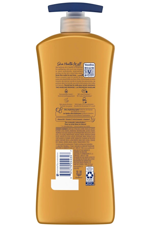 Vaseline Almond Smooth Vücut Losyonu 600ML - Resim 2