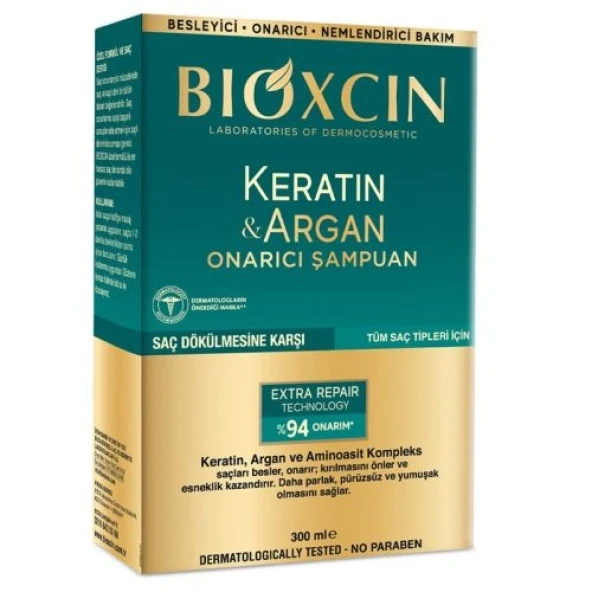 Bioxcin Keratin ve Argan Onarıcı Şampuan 300 ml ürün görseli 1