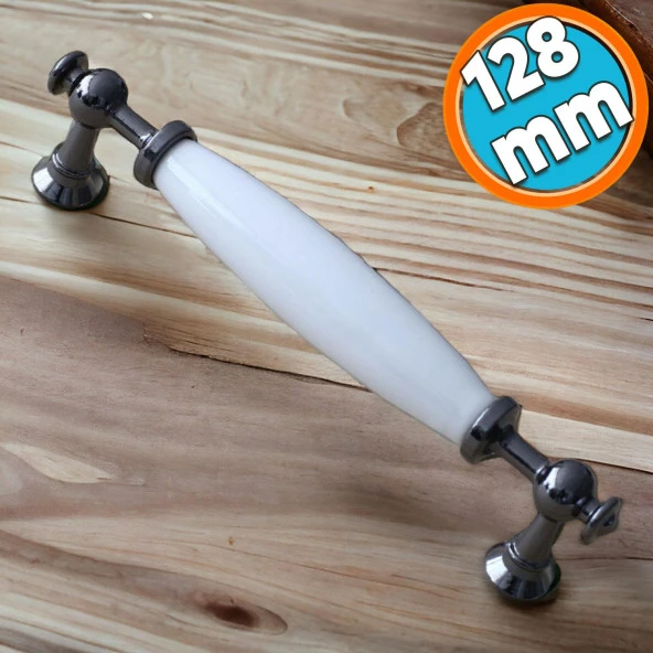 Porselen Füme Beyaz 128 mm Kulp Mobilya Çekmece Mutfak Kulplar Kulbu Dolabı Dolap Kapak Kulpu ürün görseli 1