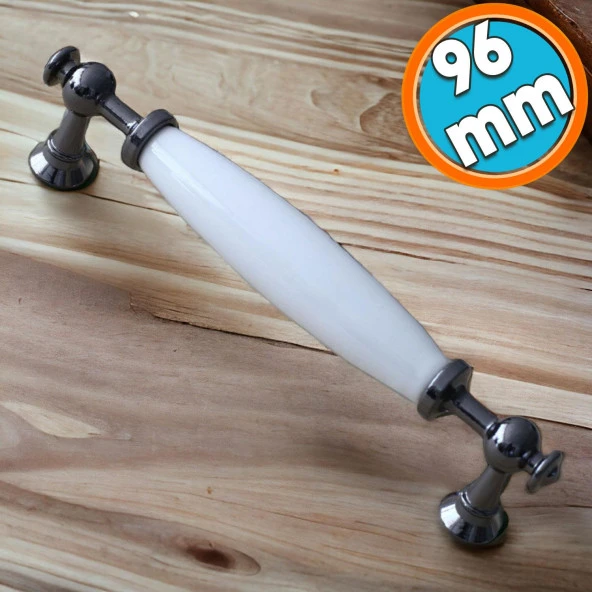 Porselen Füme Beyaz 96 mm Kulp Mobilya Mutfak Kulplar Dolabı Dolap Kapak Kulpu Çekmece Kulbu ürün görseli 1