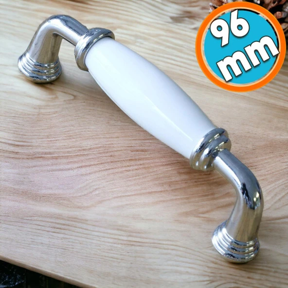 Porselen Beyaz 96 mm Kulplar Mobilya Mutfak Dolabı Çekmece Dolap Kapak Kulpu Kulbu 9.6 cm ürün görseli 1