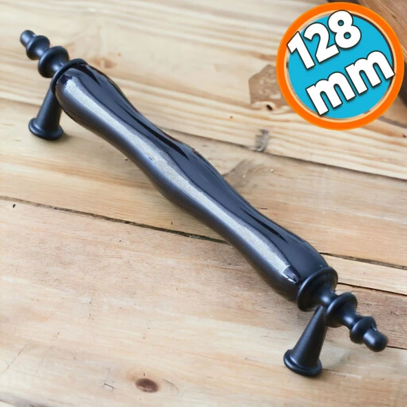 Porselen Siyah 128 mm Kulplar Mobilya Mutfak Dolabı Çekmece Dolap Kapak Kulpu Kulbu ürün görseli 1