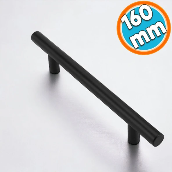 Mobilya Mutfak Çekmece Dolap Kapak Kulpu Kulbu 160 mm Mat Siyah Metal Kulp ürün görseli 1