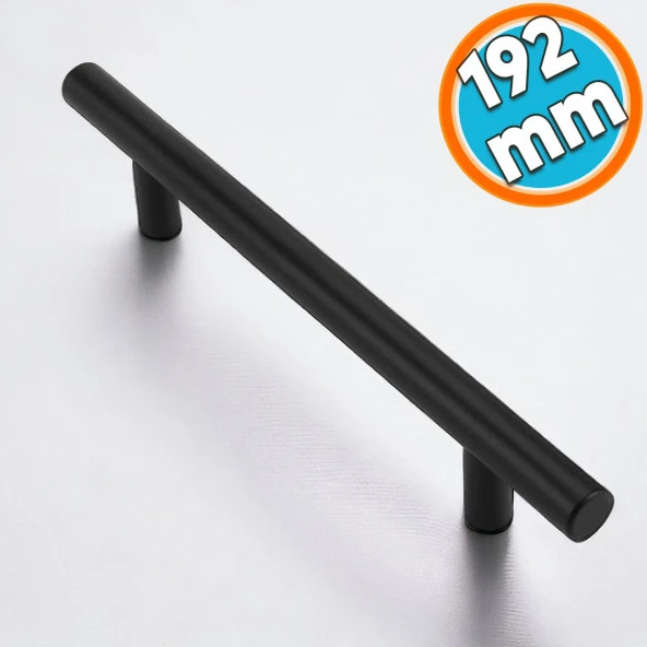 Mobilya Mutfak Çekmece Dolap Kapak Kulpu Kulbu 192 mm Mat Siyah Metal Kulp ürün görseli 1