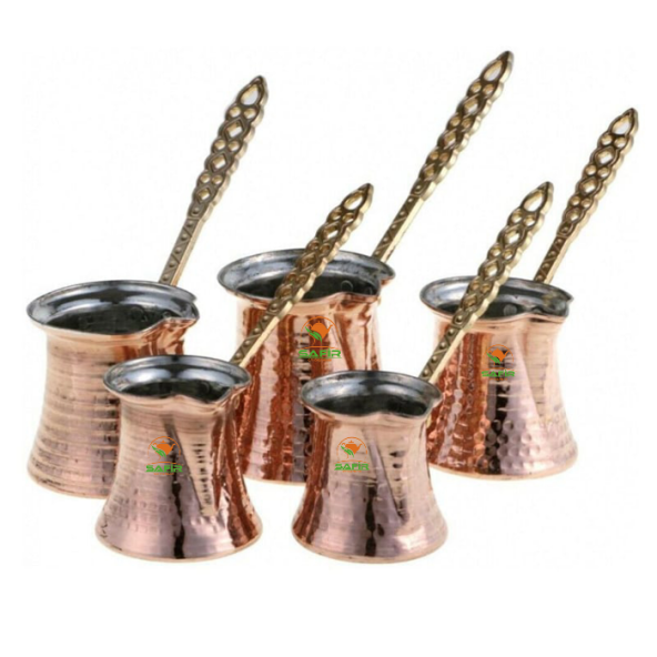 En Iyi Kalite Bakır Türk Kahvesi Cezve Seti 5li Set, Bakır Beşli Cezve Seti Safir Çay Kazanları ürün görseli 1