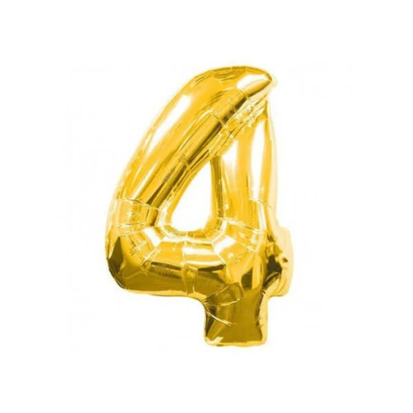 4 Rakam Altın Folyo Balon 32 inc 72 cm ürün görseli 1