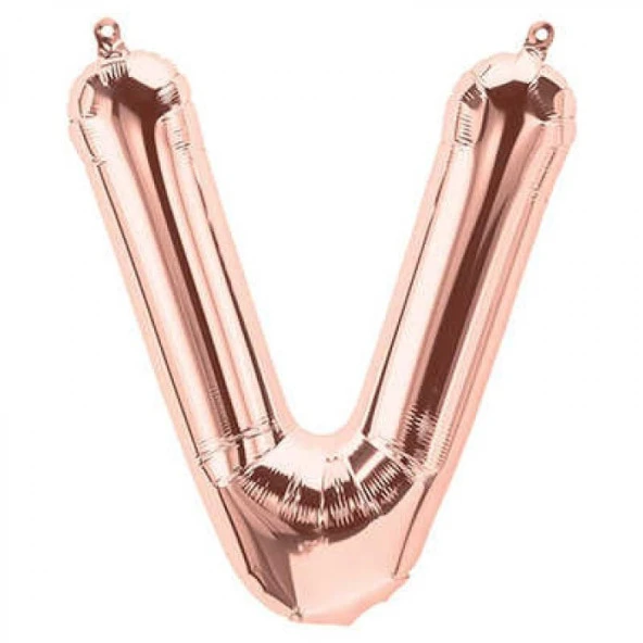 V Harf Rose Gold Folyo Balon 40 inc 100 cm ürün görseli 1