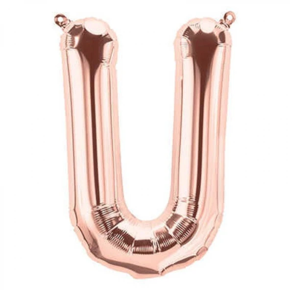 U Harf Rose Gold Folyo Balon 40 inc 100 cm ürün görseli 1