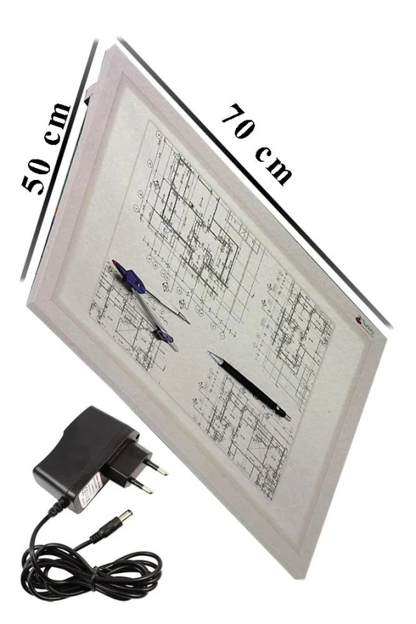 Led Işıklı Masa Üstü Çizim Masası 50x70 cm 1 Adet Teknik Proje Çizim Masası Masaüstü ürün görseli 1