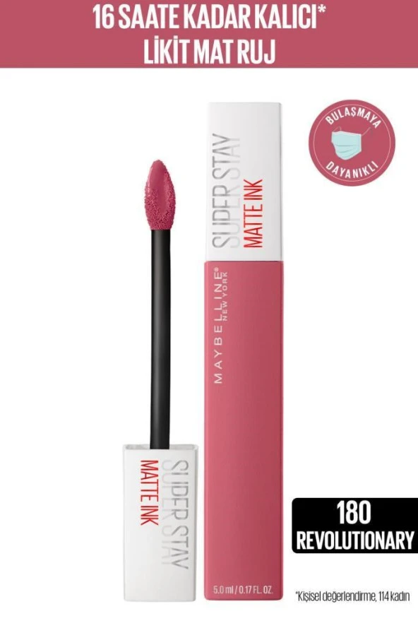 Maybelline New York Süper Stay Matte Ink Likit Mat Ruj 180 Revolutionary 5 ML ürün görseli 1