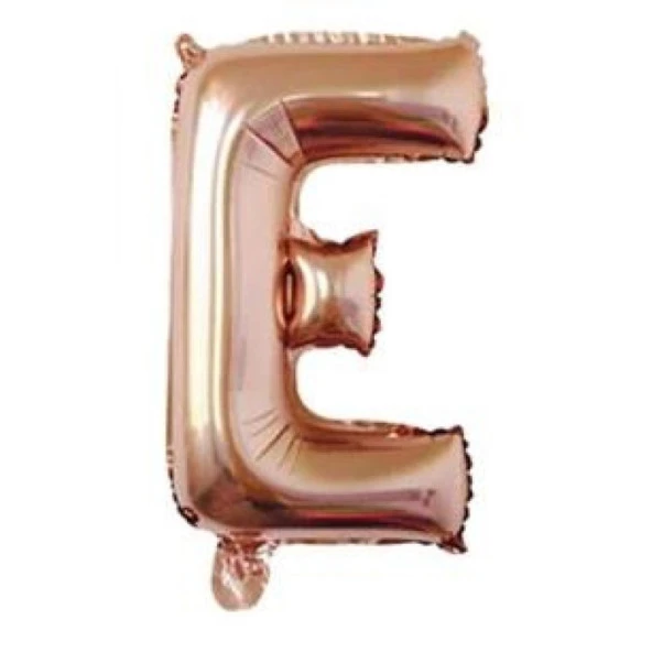 E Harf Rose Gold Folyo Balon 40 inc 100 cm ürün görseli 1