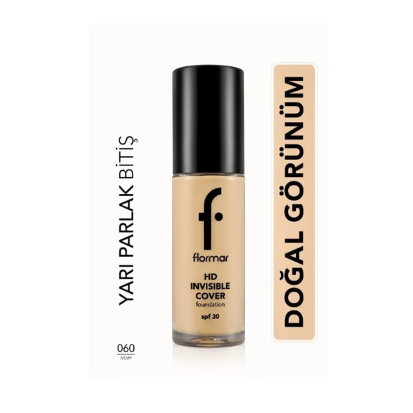 Flormar Invisible Cover HD Foundation 060 Ivory ürün görseli 1