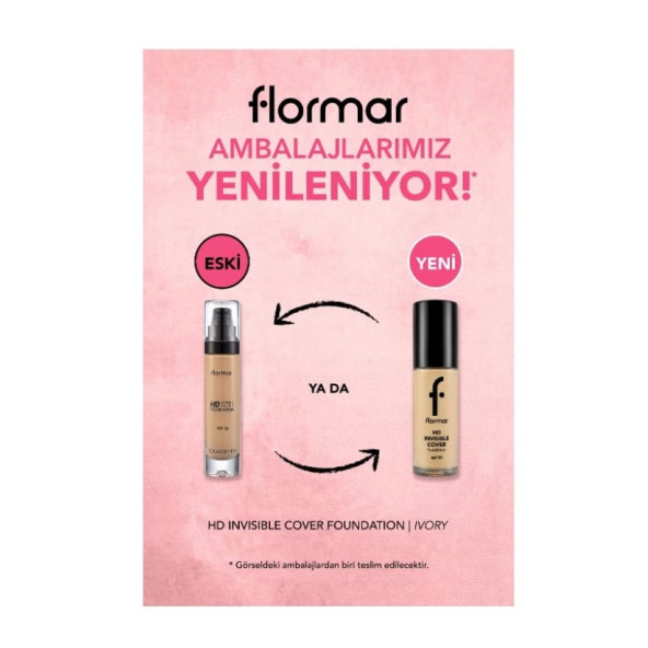 Flormar Invisible Cover HD Foundation 060 Ivory - Resim 3