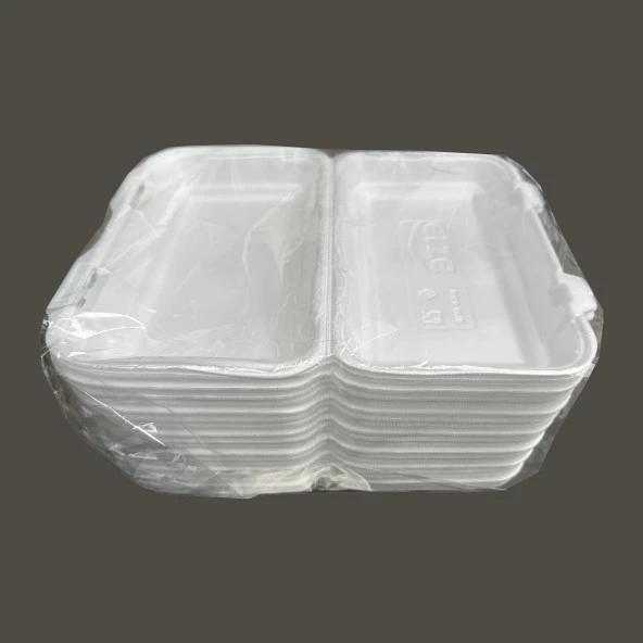 Dağyüce 36/D Tek Kullanımlık Köpük İskender Kapaklı Kase Kutu - 23.5x15 Cm. - 10 Adetlik 1 Paket ürün görseli 1